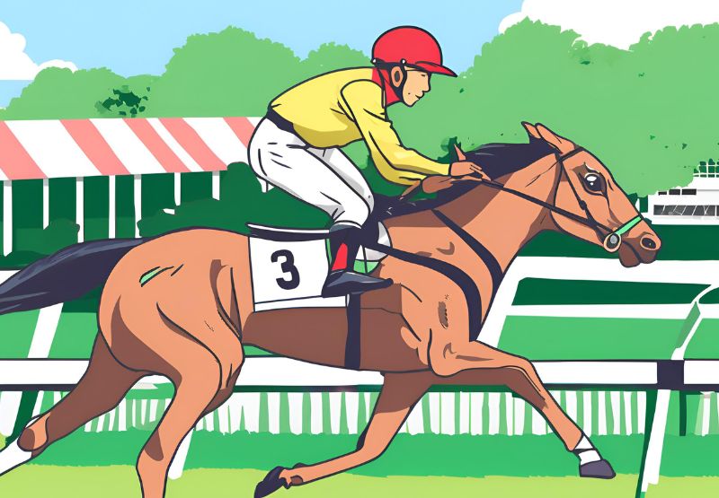 馬に跨る騎手